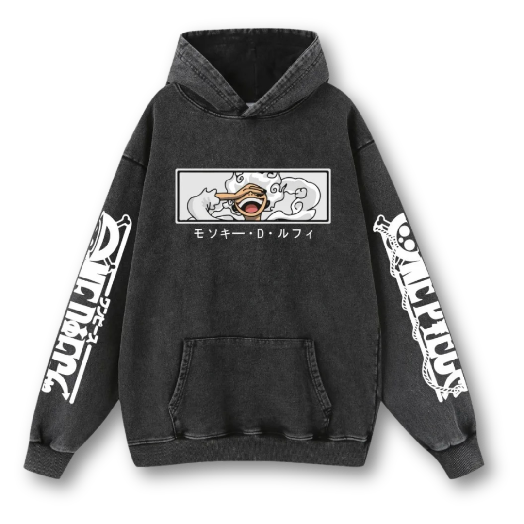 One Piece "Luffy Gear Five" Washed Hoodie - Kakkoe.com - #tag1# - #tag2# - #tag3# - #tag4#
