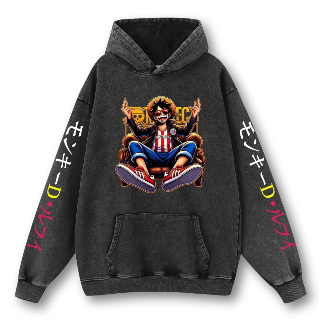One Piece "Luffy I" Washed Hoodie - Kakkoe.com - #tag1# - #tag2# - #tag3# - #tag4#